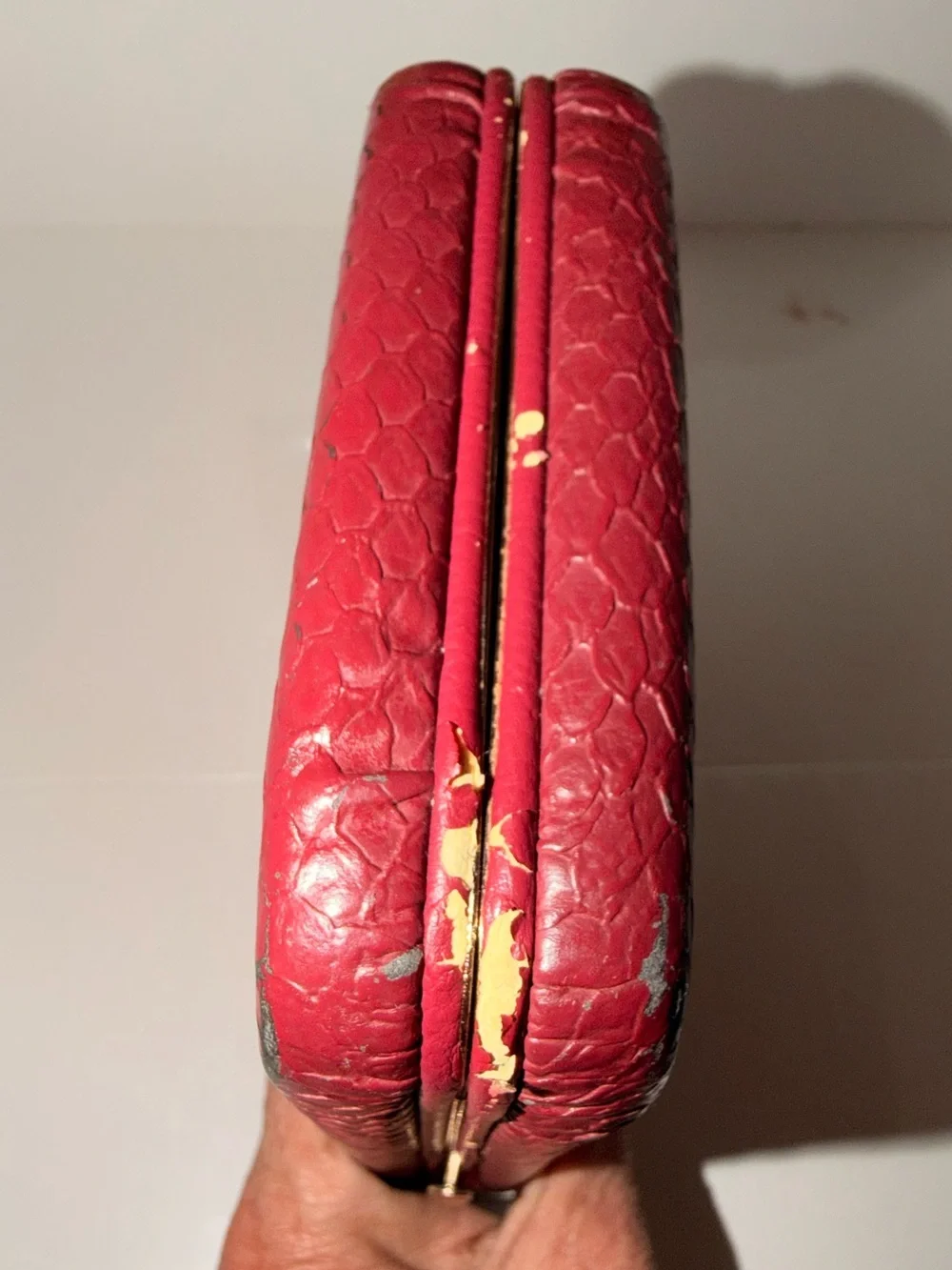 Vintage Soft Patterned Leather Wallet Clutch